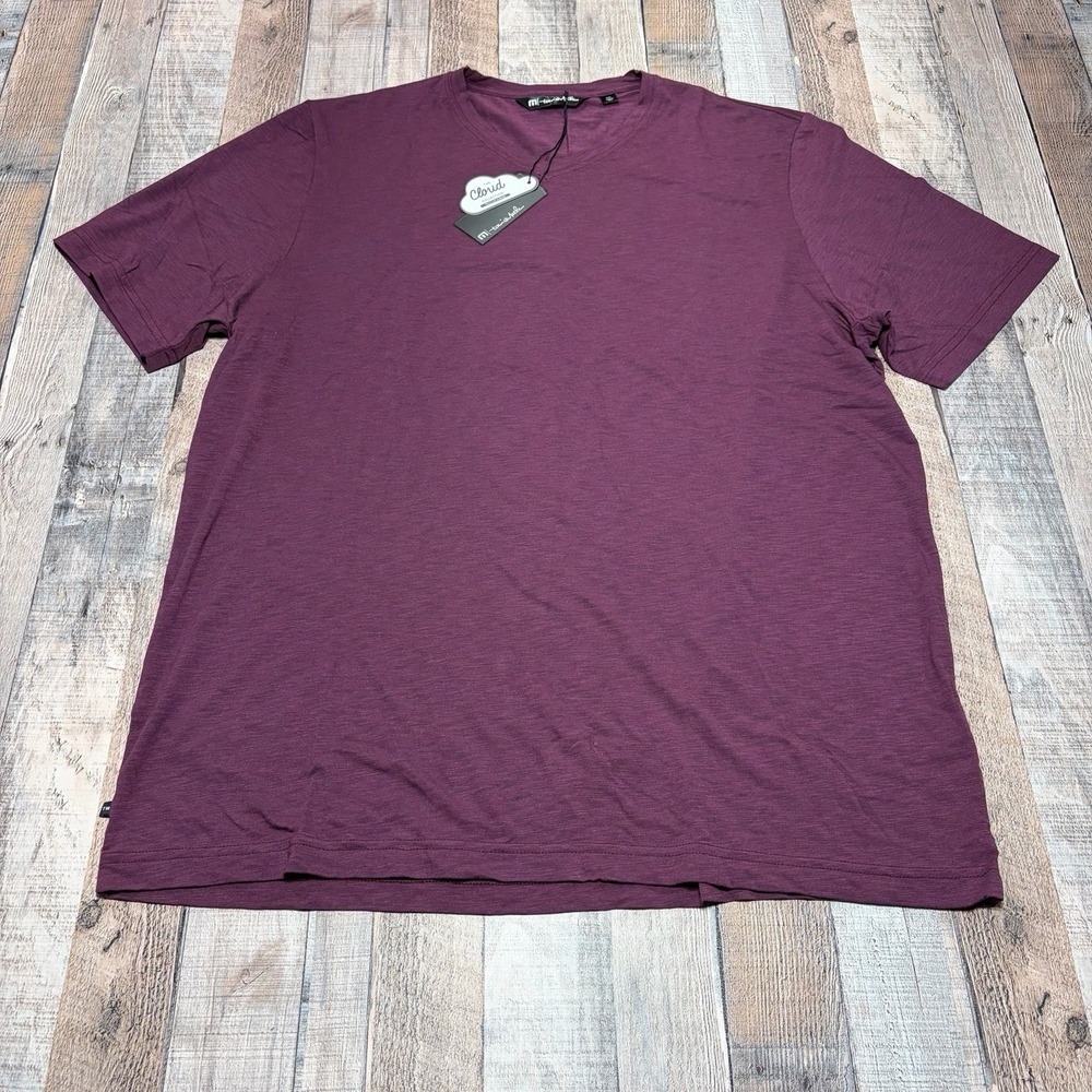 NWT Travis Mathew Maroon The Cloud Tee Shirt V Neck Mens XXL Pima Cotton Modal